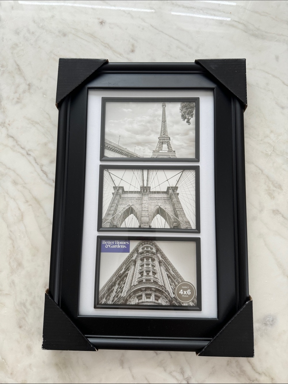 Better Homes And Gardens Black Triple-Opening Photo Frame